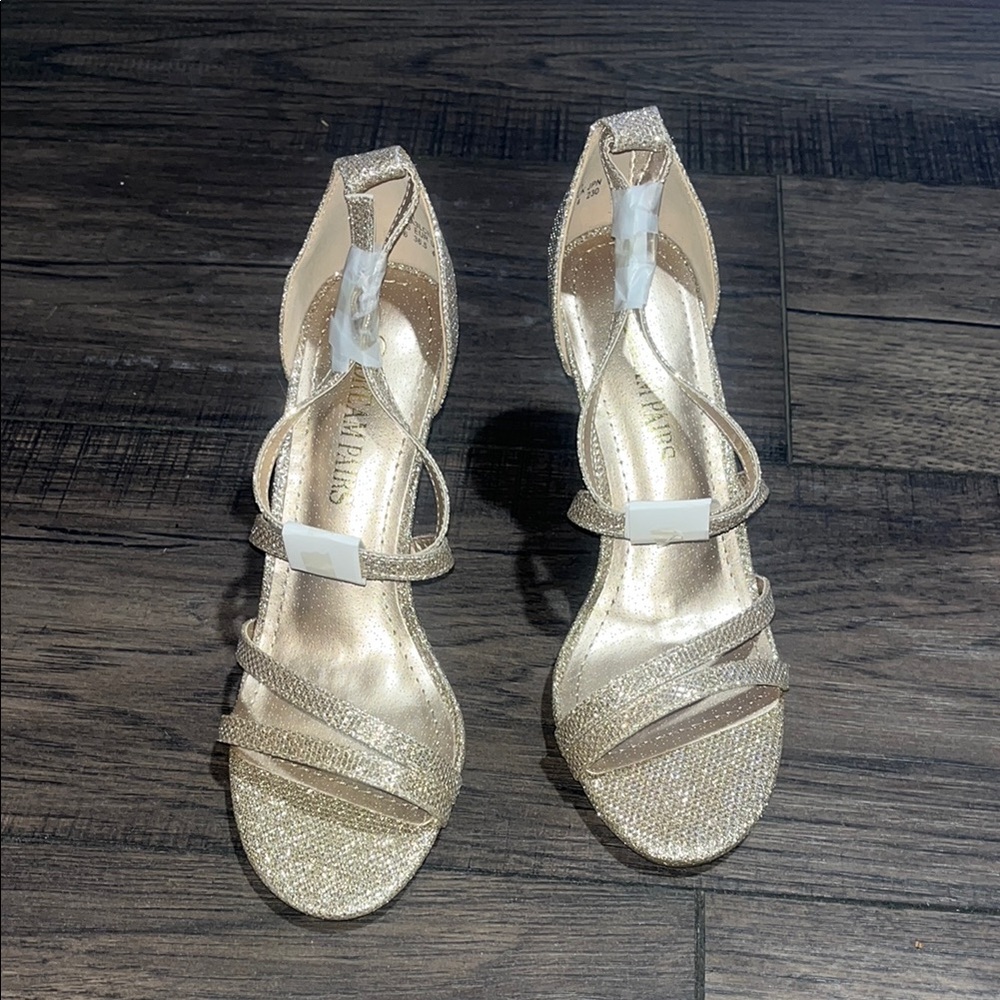 Elegant Gold Strappy Women's Heels